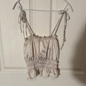 Zara Satin Tie-Strap Top